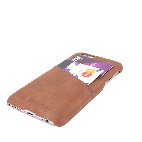 iPhone 6 Plus and 6S Plus Case, Snugg Brown Leather Ultra-Slim Case Cover [Dual Card Slots] Apple iPhone 6 Plus and 6S Plus Protective Back Cover