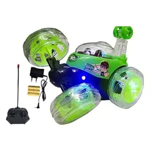CADDLE & TOES Stunt Rotating Tyre Vehicles High-Speed Off-Road Stunt Truck Toy Car / Remote Control Rechargable Acrobatic 360 Degree Twisting Stunt Car with Music & Lights and Charger for Kids