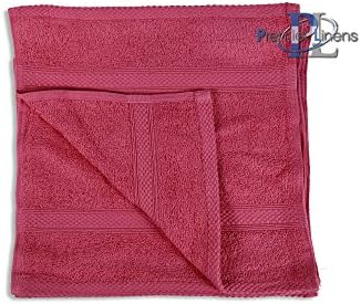 Premier Linens® 12 x Flannels Face Cloth, cotton towel for make-up removal, guest towel, face flannels, wash cloth face, 100% cotton, 30 x 30 cm, -Fuchsia Pink