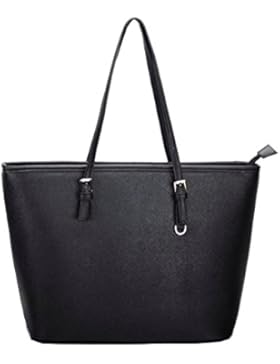 Damen Handtasche Schwarz Handtaschen Damen Groß Shopper Tasche Schultertasche Frauen K8235#