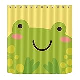 Decoración encantadora del cuarto de baño de la rana encantadora, cortina de ducha animal de...