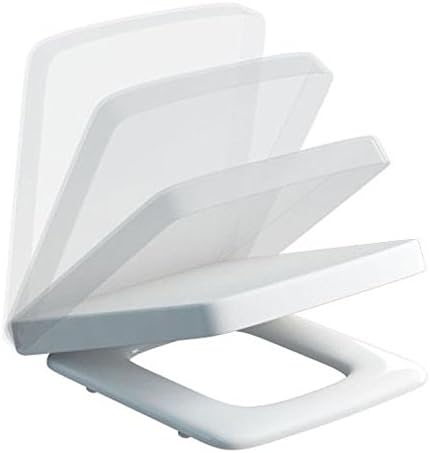 Ouse Valley Square White Toilet Seat. Rounded Front. Standard Fittings. Bathroom. Hinges.