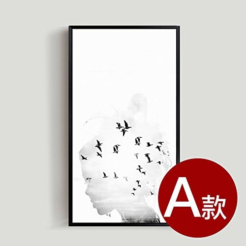 Paintsh Nordic Style Living Room Decoration Painting Modern Minimalist Office Bedroom Picture Wall Art Porch Abstract Art, 50 * 90, Classic Black Box, A Paragraph, Independent