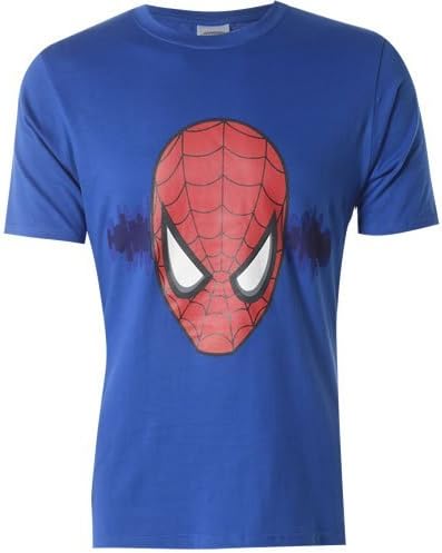 MENS OFFICIAL SPIDERMAN RED BLUE CHARACTER COMIC BOOK HERO'S RETRO VINTAGE SHORT SLEEVE T-SHIRT UK (XXL, Blue and Red)