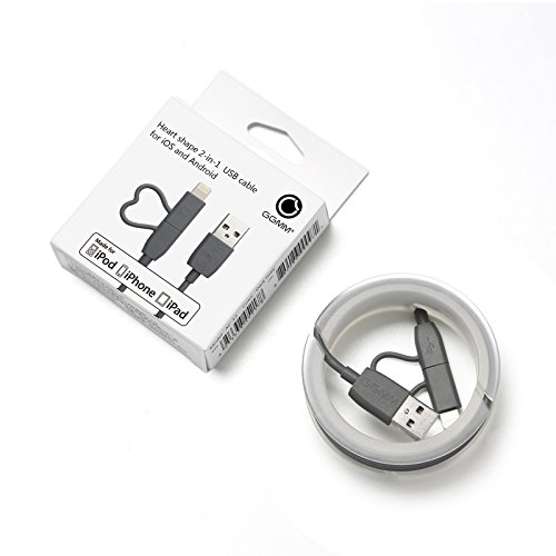 [Apple MFI Zertifiziert] GGMM 2in1 USB Lightning & Micro USB Kabel Verbindungskabel von Micro USB und Lightning Anschluss auf USB, 1M Apple Lightning Ladekabel für iPhone, iPad & iPod Rot, Android Geräte, Power Bank usw. (Grau) - 9