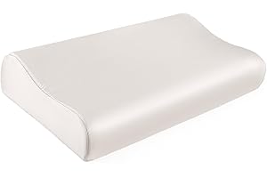 ‎THXSILK THXSILK 19 Momme Maulbeerseide Kissenbezug für Kontur Gedächtnisschaum Kissen Latex Cervical Kissenbezug, Hypoallergen Waschbar (50 x 30 x 10/7 cm, Natürliches Weiß)