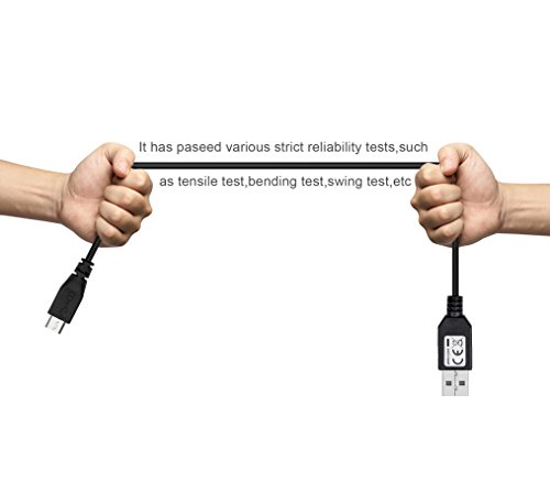 Quntis 4 Pack 1 Meter Extra lange hohes Tempo USB 2.0 Typ micro USB Kabel, A Stecker auf Micro B Sync- und Ladekabel für Android Tablets und Handys, Samsung Galaxy, LG Smartphones, Motorola, Nexus, Sony, Xiao Mi, Kindle Fire und mehr, Schwarz - 5