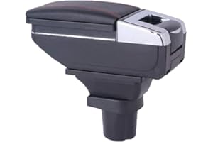 SZSS-CAR -Compatibile con VW UP 2009, 2010, 2011, 2012, 2013, 2014, 2015, 2016, 2017 Vano portaoggetti con bracciolo in pelle da montare alla console centrale dell’auto