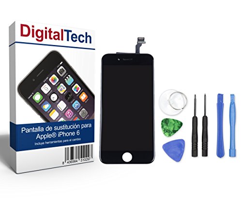 DigitalTech® - Pantalla táctil de reemplazo (LCD y digitalizador) Color Negro para Apple® iPhone 6 con Herramientas