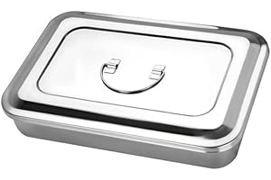 SAGASAVE 1 Stück Aufbewahrung boxen für chirurgische Instrumente aus Edelstahl für profession elle Operationen, Veterinär medizin, Schönheits salon (11,5 Zoll (ohne Loch))