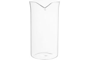 Milisten Replacement Cafetiere Glass Cup with Handle and Lid 2.68 Inch Diameter Compatible with 6 Cup Coffee Press Accessories for Tea and Coffee Brewing