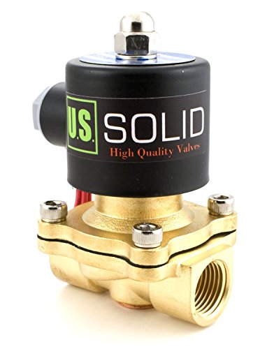 U.S. Solid 1/2” G 12 V DC Messing Magnetventil Direktgesteuert Servogesteuert für Wasser Luft Gas Öl NC Brass Solenoid Valve 0-10 Bar - 2