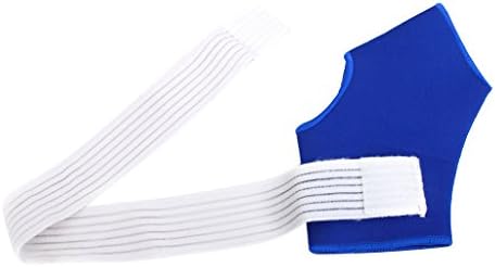 Footful 1 x Ankle Support Brace Pain Relief with Fixed Wrapping Bandage---Blue and White