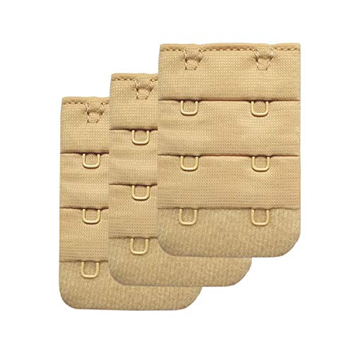 SUREMATE Lot de 3 Extensions de Soutien-Gorge à 2 Crochets - Noir - 2 Crochet ... (Nude, 2 Hook)