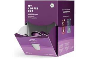 MY-COFFEE CUP My Coffee Cup – Mega Box LUNGO BELLISSIMO – ekologiczna kawa, kapsułki do ekspresów na kapsułki Nespresso®³, 100% kompostowalne w domu i w ogrodzie, 0% aluminium (100 kapsułek)