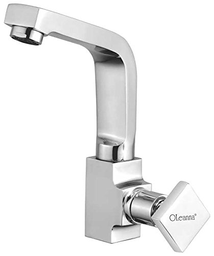 Oleanna Omysn Melody Brass Quarter Turn Fittings Swan Neck Pillar Tap (Silver, chrome finish)