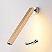 Produktbild Wandmontiert Kreative Wandleuchte, 110-220V Moderne minimalistische LED-Schlafzimmer Nachttischlampe Nordic Holz Leselampe Lange hölzerne Wandleuchte ( ausgabe : With switch line )