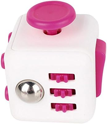 *UK SPECIAL OFFER* Figit Fidget Cube Anxiety Stress Relief 6 Sides Figdet (2017) (White Pink)