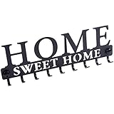 MULTIFUNCIONAL - Los ganchos porta llavs "Home Sweet Home" no son solo para llaves - Este perchero metálico para llaves también se puede usar como colgador de pared para sombreros - bufandas - ganchos para trapos de coci-na - bastidor con ganchos para abrigos