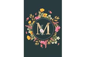 Letter M Notebook: Initial Monogram Letter M Journal - Pretty Personalized Lined Notebook For Kids, Girls, Women. ruled notebook Size 6 x 9 inches - 120 Pages