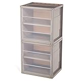 EZOWare Organizadores de Almacenamiento Apilables de Plástico ofrecen una forma única y práctica de crear un fácil almacenamiento en espacios limitados. Una forma sencilla para organizar dormitorios, armarios, habitaciones infantiles, guardería, oficinas, sala de estar, cocina, áreas de artesanía, despensa y más.