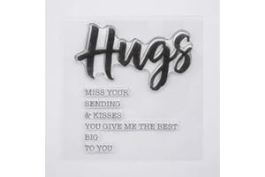 WOOYANGFUN Joyful Home 1pc Hug Sentiments Rubber Clear Stamp for Card Making Decoration and Scrapbooking