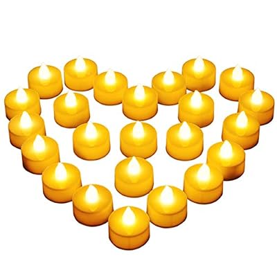 Diyife 24 Bougies à LED, Bougies Chauffe-Plat sans Flamme, Décoration de La Batterie pour Noël, Arbre de Noël, Pâques, Mariage, Fête [Batteries Incluses]
