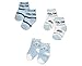 Baby Boys Cute Socks 3 Pairs - Blue & White 'Cars' Zoom/Whizz Design (0-3 Months (UK Size 0-2))