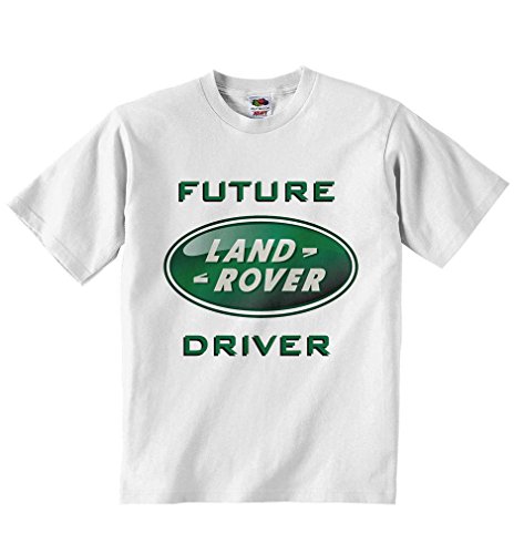 Future Land Rover Driver - Boys Girls T-shirt Personalized Tees Unisex Boys Girls Tshirt Clothing with Printed Funny Quotes - White - 5 - 6 Years