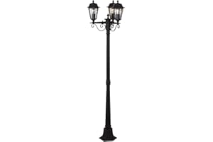 Farola exterior 'Lamina' en Marrón hecho de Aluminio (3 llamas, E27) de Lindby | candelabro, lámpara para exterior