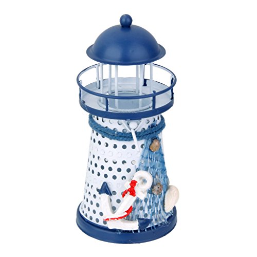 Gazechimp Vintage 13.5cm Metall Leuchtturm mit LED Leuchte Tisch Haus Dekoration - 8