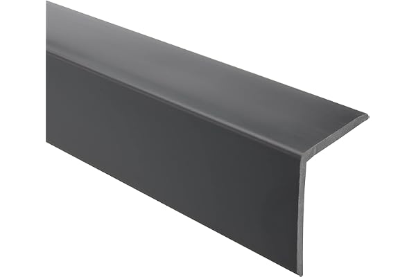 Quest Cornière PVC 27x27mm – Profilé d’angle de protection autoadhésif, souple, Baguette pour rebords et coins – Gris foncé, 200cm