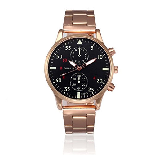 Preisvergleich Produktbild Herrenuhren, Kingwo Mode Männer Kristall Edelstahl Analog Quarz Armbanduhr Armband (Gold)