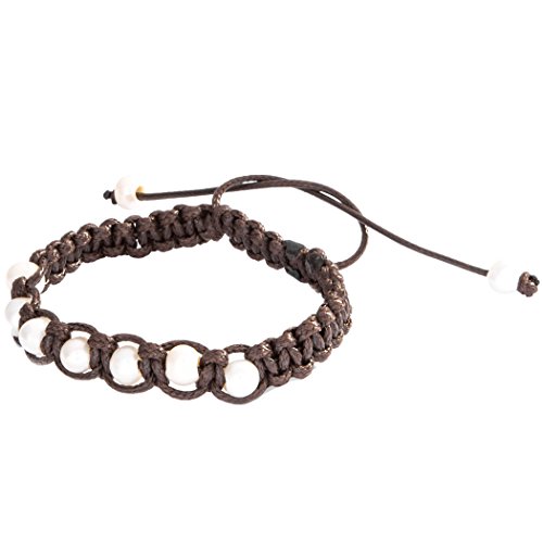Berydale Stoffarmband, geflochten mit Kunstperlen, Lngenverstellung