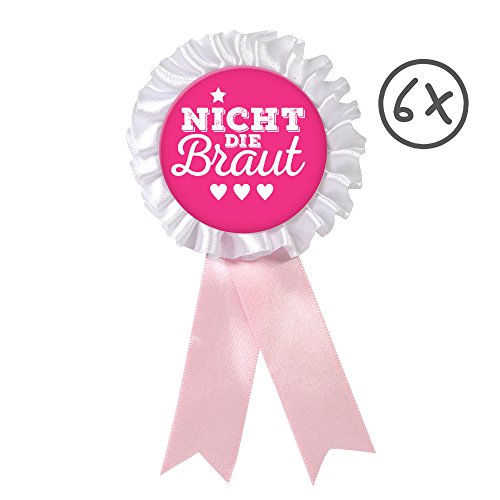 6 Frau Wundervoll JGA Orden – pink, Nicht die Braut Ø 8 cm – Junggesellinnenabschied / Hen Party / Anstecker / JGA Button - 2