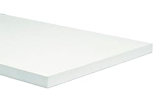 Decor Space Mensola da muro sospesa in legno con bordo squadrato (Bianco, 100 x 30 x 1.8 cm)