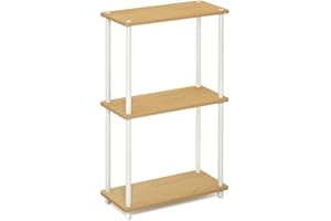 Furinno kompaktes Mehrzweck-Regal mit 3 Ebenen, Buche, 29.46 x 29.46 x 75.18 cm