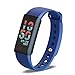 Produktbild Fitness Armbanduhr mit Herzfrequenz Pulsmesser Kalorienzähler Bluetooth Smart Fitness Tracker mit Schrittzähler/Schlafmonitor/Touchscreen/Vibrationsalarm/Anruf SMS Whatsapp für IOS Android-Blau