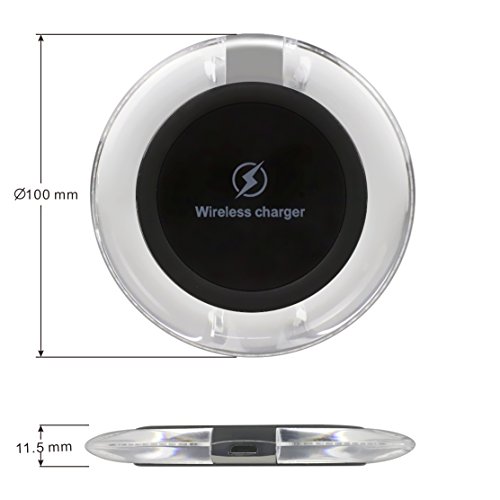 2 in 1 Qi Ladegerät Receiver + Qi Wireless Charger, ZXK Qi Wireless Ladegerät Induktive Ladestation Qi Wireless Charger für Samsung Galaxy S6, S6 Edge, Note 5, Nexus 7 2nd Gen, Nexus 4/5/6, LG Optimus Vu2/G2/G3, Nokia Lumia 920/1020/928, Nexus 5 usw.- Schwarz - 5