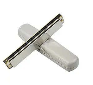 Mexa Mouth Organ Harmonica C Key Scale 24 Holes 48 Tones With Hard Case Tremolo.
