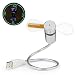 Produktbild Led Ventilator,Hebey USB Ventilator, Mini USB LED Clock Fan Message Fan mit Flexibler Schwanenhals LED Display Erinnerung Funktion for PC Laptop Notebook Desktops