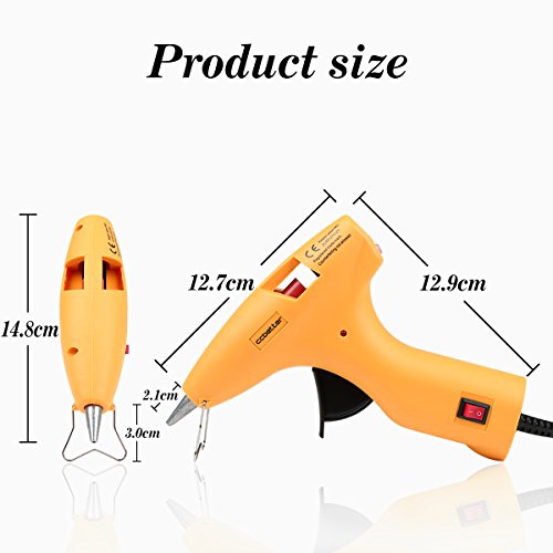 CCbetter 30W mini Heißklebepistole kit mit 25 Stück Klebesticks,gelb - 2