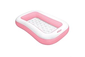 Intex 58423 Piscina Hinchable, Rectangular, Rosa, para Niños y Niñas, Medidas 166x100x25 cm, Incluye Parche de Reparación, Capacidad de 90 litros