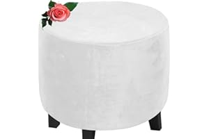 MeRcri Hockerbezug Rund 50 60 80 90 cm Ottoman Cover Ottomane Schonbezug Hocker Hussen für Fußhocker Stretch Ottomane Abdeckung Hocker Protector Hockerabdeckung (Color : F1, Size : 50 cm)
