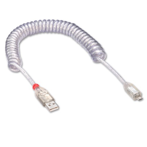 LINDY USB 2.0 Spiralkabel Typ A/Micro-B, 0,2m-2m