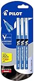 Pilot V5 Pen Liquid Ink Roller Ball Pen - Pack of 3, Blue