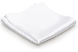 Mr.Van 100% Seide Einstecktuch für Herren, Elegant, Weiß, Weich, 35 * 35 cm, 16,5 Momme Seideneinstecktuch Einfarbig Uni