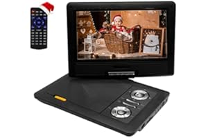 Lecteur DVD Portable 17,5 '' avec écran Pivotant HD 15,5 Pouces pour Voitures/Enfants, Batterie au Lithium Prenant en Charge 6H de Lecture, Double Haut-parleurs Stéréo