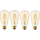 4 Pack Dimmbare LED E27 4W ST64 Filament Glühbirne Edison Vintage Glühlampe Lampe Birne Warmes Licht 2200K,Ideal Für Nostalgie und Antik Beleuchtung