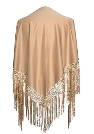 La Senorita Spanischer Manton Flamenco-Tuch – Rot/Weiß, 160 X 80 Cm, Mit Fransen